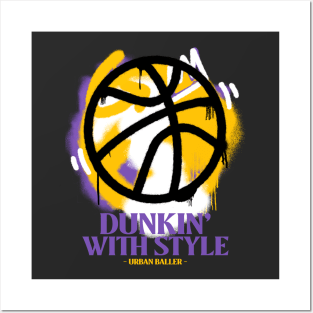 Dunkin' with style graffiti basketball ball Posters and Art